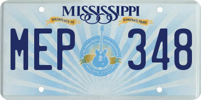 MS license plate MEP348