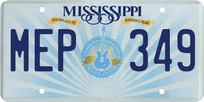 MS license plate MEP349
