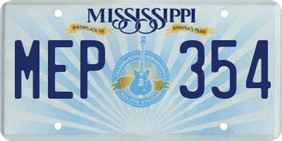 MS license plate MEP354