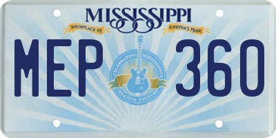 MS license plate MEP360