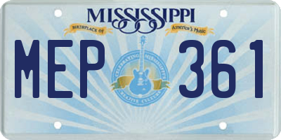 MS license plate MEP361