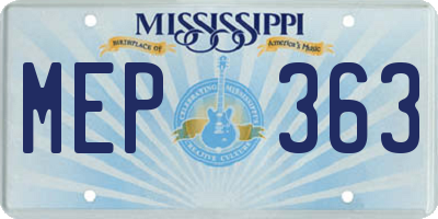 MS license plate MEP363