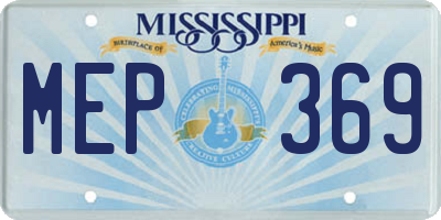 MS license plate MEP369