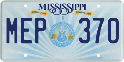 MS license plate MEP370