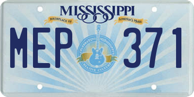 MS license plate MEP371