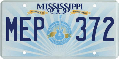 MS license plate MEP372
