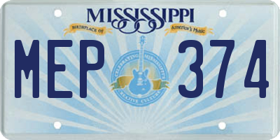 MS license plate MEP374
