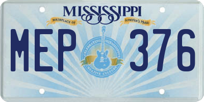 MS license plate MEP376