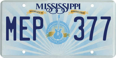 MS license plate MEP377