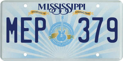 MS license plate MEP379