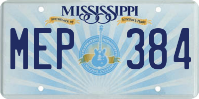 MS license plate MEP384