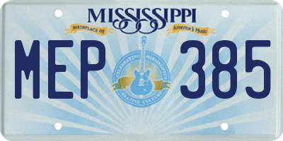 MS license plate MEP385