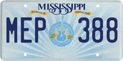 MS license plate MEP388