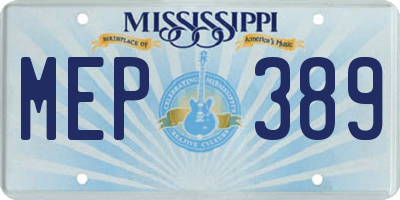 MS license plate MEP389