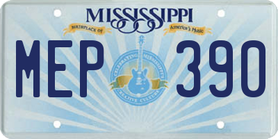 MS license plate MEP390