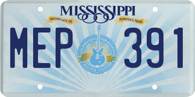 MS license plate MEP391