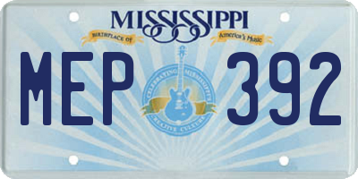 MS license plate MEP392