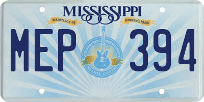 MS license plate MEP394