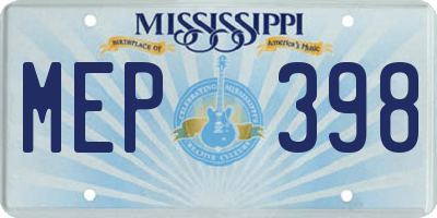 MS license plate MEP398