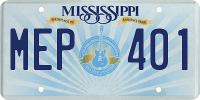 MS license plate MEP401
