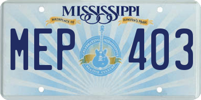 MS license plate MEP403