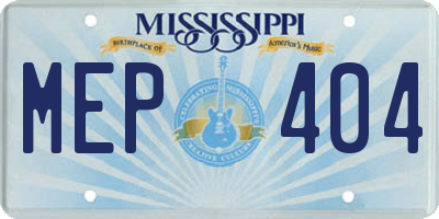 MS license plate MEP404