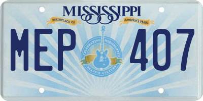 MS license plate MEP407