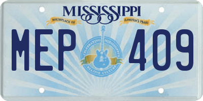 MS license plate MEP409