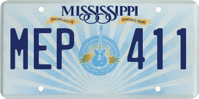 MS license plate MEP411
