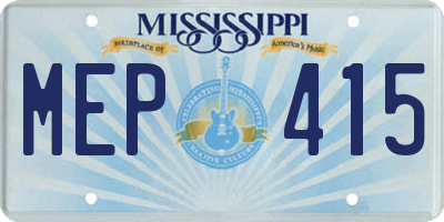 MS license plate MEP415