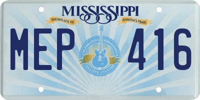 MS license plate MEP416
