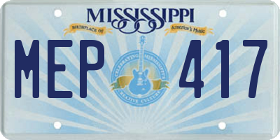 MS license plate MEP417