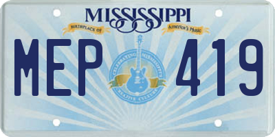 MS license plate MEP419