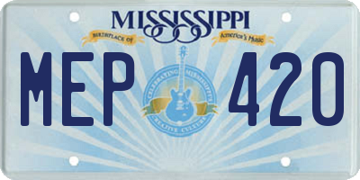 MS license plate MEP420