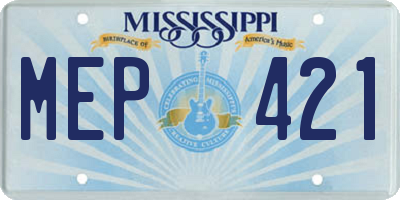 MS license plate MEP421