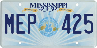 MS license plate MEP425