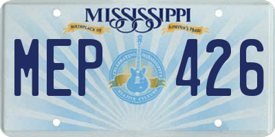 MS license plate MEP426