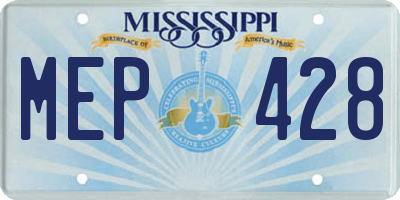 MS license plate MEP428
