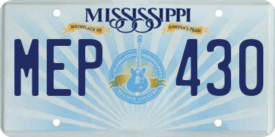 MS license plate MEP430