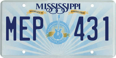 MS license plate MEP431
