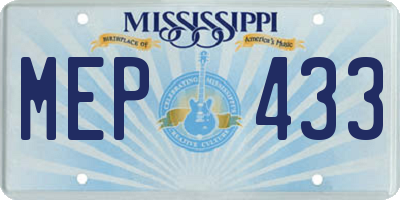 MS license plate MEP433