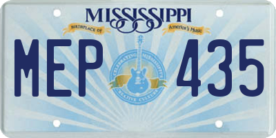 MS license plate MEP435