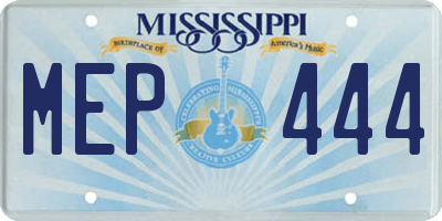 MS license plate MEP444