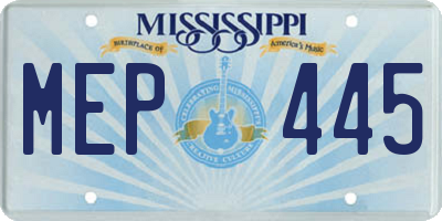 MS license plate MEP445