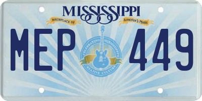 MS license plate MEP449