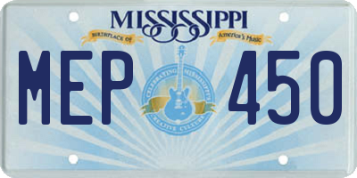 MS license plate MEP450
