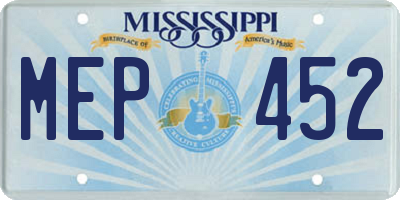 MS license plate MEP452
