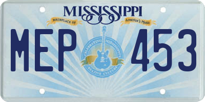 MS license plate MEP453