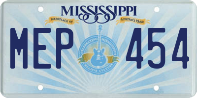 MS license plate MEP454