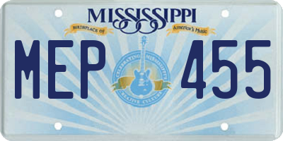 MS license plate MEP455